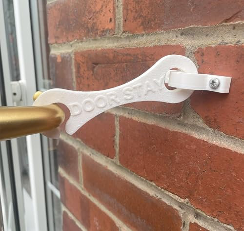 (2-Pack) French & Patio Door Stay/Hook & Eye Latch Style Holder/Restraint White