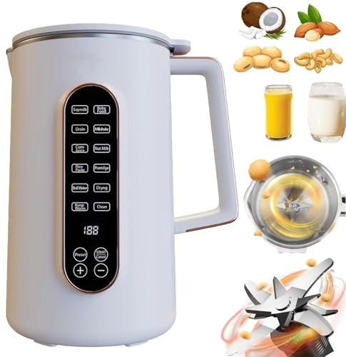 Nut Milk Maker Machine,1.2L Nut Milk Maker,Soymilk Oat Almond Milk Maker Machine,- 8-in-1 Automatic Soy Milk Machine and Almond Blender with Delay Start, Keep Warm, and Auto Clean Functions