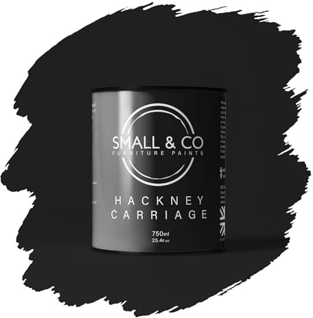 Small & Co Furniture Paint – Hackney Carriage (ink-black graphite—clean and dramatic) | Premium Water-Based Matte Acrylic for Cabinets & Wood | Strong Adhesion, Low Odour, Quick Dry | 750ml