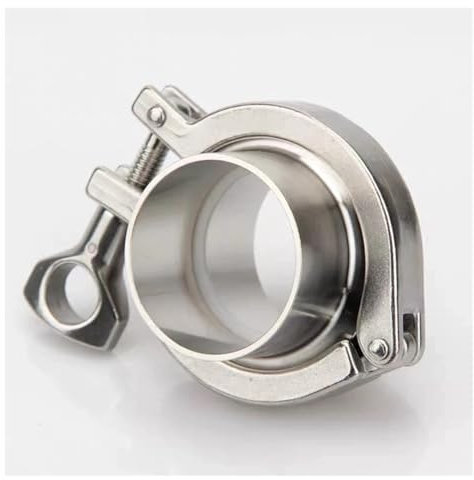 RPOVAXVK 1 Set 2'' Flange Pipe 51mm Weld Ferrule + 64mm Tri Clamp + Silicone Gasket Stainless Steel SUS304 Tri Clamp