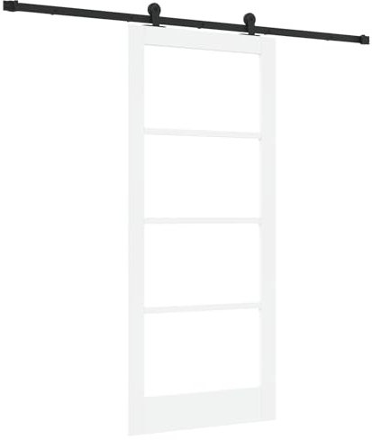 Puerta Deslizante vidaXL con set de hardware 'ORKDAL'Blanca 86x198.5 cm
