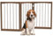 GYMAX Wooden Pet Gate, Foldable 3 Panels Stair Gate, Solid Wood Frame, 76cm High Freestanding Safety Doorway Dog Barrier (Brown, 76 cm Tall)