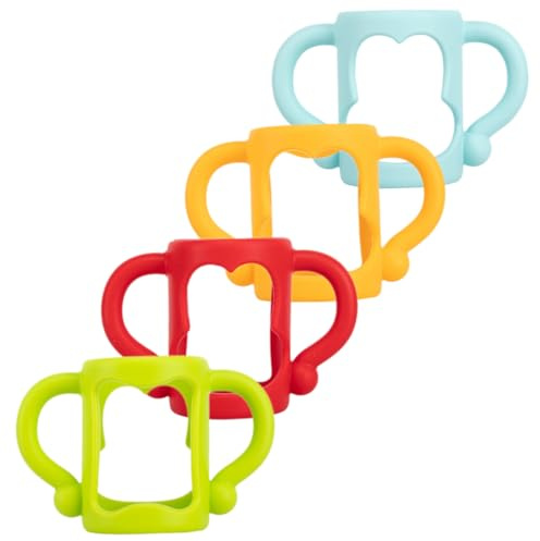 BESPORTBLE 4 Stück Ergonomische Silikon Babyflaschengriffe mit Rutschfestem Design zum Einfachen Anbringen und Abnehmen für Babyflaschen