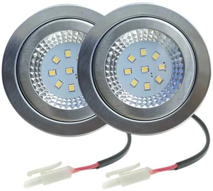 eufeifeiegds 2-teiliges DC 12V 220V 1,5W LED Küchenherd Dunstabzugshaube Licht 55-60mm Rauchabsaugung Ventilator Lampe 20W Äquivalent(220V AC Warm White)