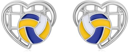 HARMONY BOLA Pferdeohrringe/Hockey/Fußball/Volleyball/Basketball/Tennis Ohrringe 925er Sterlingsilber Sportball Ohrstecker Ohrringe Schmuck für Damen
