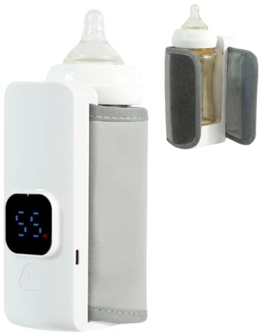 Portable Bottle Warmer | 18W Milk Warmer- Milk Bottle | For Breast &Water Quick Heating, Long Battery Life Large Capacity For All Day Pink