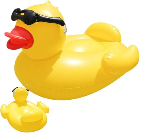 Canard Gonflable géant : Chaise Flottante en PVC Ultra épaisse, Chaise Longue de Piscine géante, Jouet de Radeau d'eau, Flotteur Amusant pour et Adultes avec Construction