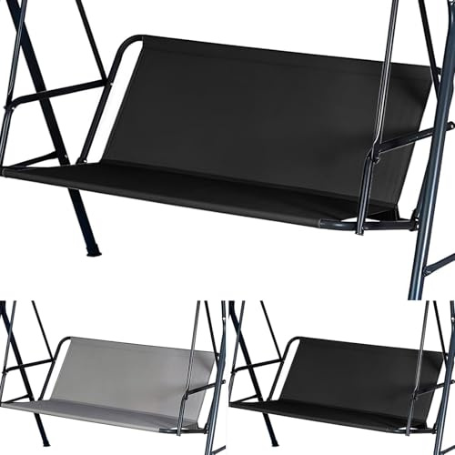 Chingcoo Hollywoodschaukel Sitzbezug, Gartenschaukel Bezug, 900D Oxford Wasserdicht Reißfest, UV Schutz, Outdoor Schaukel Polster Ersatz für 2&3 Sitzer, Wetterfest Schutzbezug, 115x48x48cm (Schwarz)