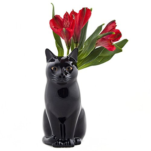 Quail Keramikvase mit Katzenmotiv, klein, 15,2 cm