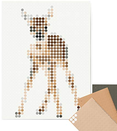 dot on Pixelart deer - DIY Poster 30x40 cm – Bastelset Bilder mit Klebepunkten Stickerset Mosaik Set Aufkleber Basteln Selbermachen DIY Reh