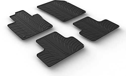 Gledring Satz Gummimatten kompatibel mit Volvo XC60 2017- (T Profil 4-teilig + Montage-clips)