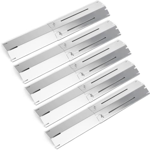 GFTIME Universal Brennerabdeckung 29,8 bis 53,3cm, Ersatzteile Flammenverteiler für Charbroil, Landmann, Enders, Taino, Barbecook, Proficook die meisten Gasgrill, Universal Heizplatten Ersatz, 5 Stück