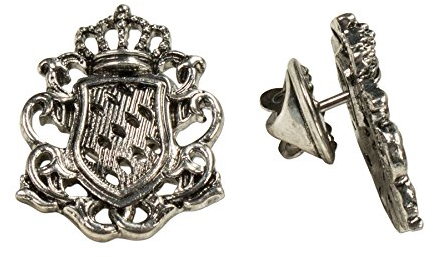 Alpenflüstern Ansteck-Pins Wappen 2er-Set antik-Silber-Farben API082
