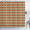 ABAKUHAUS Retro Duschvorhang, Vintage Mode-Ethno, Stoffliches Gewebe Badezimmerdekorationsset mit Haken, 175 x 220 cm, Orange Grün