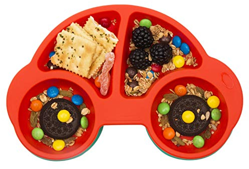 Novos Baby-Silikon-Tischset, rutschfeste Futterplatte für Kleinkinder, Babys, Kinder, mit starker Saugkraft, passend für die meisten Hochstuhl-Tabletts, BPA-frei, FDA-zugelassen, spülmaschinen- und mi