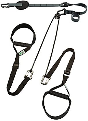 eaglefit - Premium Sling-Trainer „Exclusive“ für Zuhause & Reisen mit Umlenkrolle, Türanker, Wand-, oder Deckenhalterung & Zubehör - Schlingentraining Suspension Training für Ganzkörper Fitness (grau)