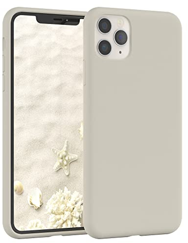 EAZY CASE Premium Silikon Handyhülle kompatibel mit iPhone 11 Pro Max, Slimcover mit Kameraschutz und Innenfutter, Silikonhülle, Schutzhülle, Bumper, Handy Case, Hülle, Softcase, Taupe