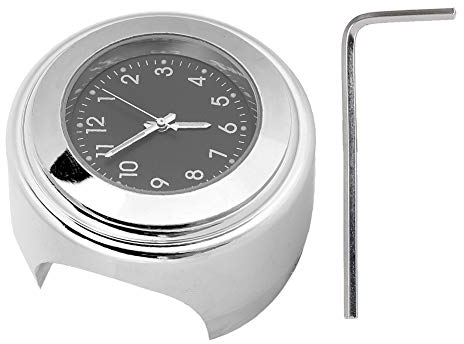 KIMISS 22-25mm Universal Motorrad Lenkeruhr Metallmontage Handgriff Bar Zifferblatt Uhr(Schwarz)