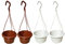 VIDELLY Lot de 4 Bacs à Fleurs Ronds Balconnière en Plastique à Suspendre pour Plantes d'Intérieur ou d'Extérieur Blanc
