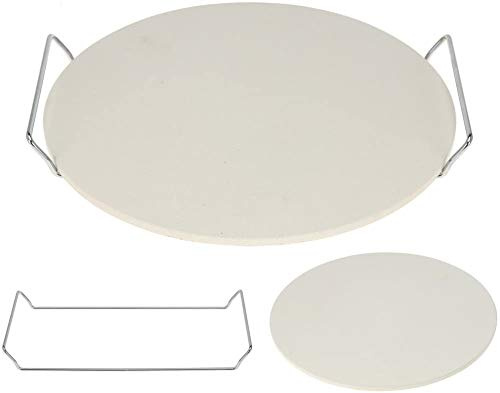 Unibos Pizza Stone with Rack Oven to Table Serving Traditional Pizza Ceramic Stone
