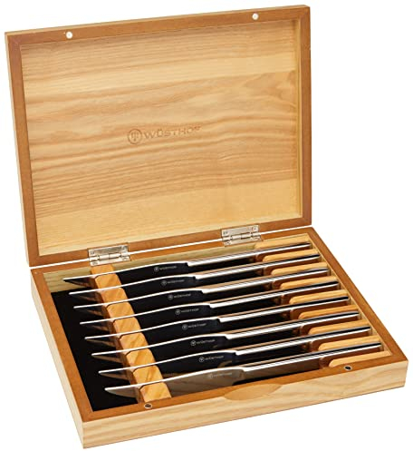 WÜSTHOF Set di 8 coltelli da bistecca in acciaio inox, argento