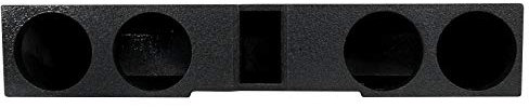 QPower 8 Inch Quad Port Car Subwoofer Speaker Enclosure Box with Bed Liner and Underseat Down Front Fire for 4 Subwoofers , Black