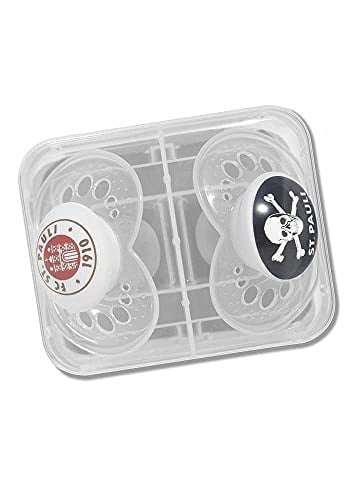 FC St. Pauli Schnuller 0-6 Monate Silikon 2er Set - Plus Aufkleber Fans gegen Rechts