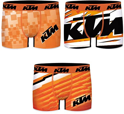 KTM by Freegun Boxershorts für Herren Unterwäsche Polyester Pant Men´s Boxer 3 er Pack, Bekleidungsgröße:S, Modelle:Set 1