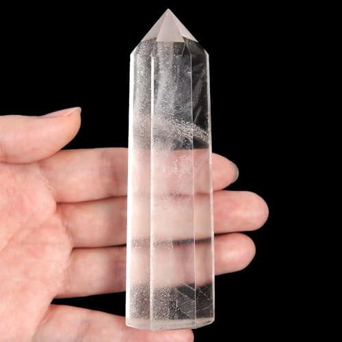 1 Pieza de 10-11 cm Varita de Cristal de Cuarzo Transparente | Varita de Cuarzo Natural, Torre de Piedra Natural de Cuarzo, Caja de Regalo