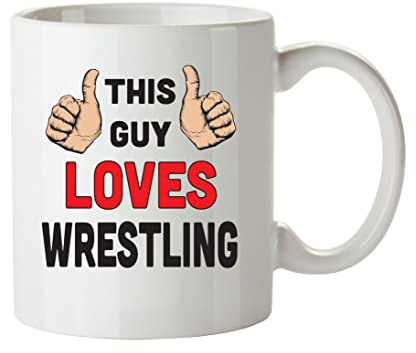 This Guy Loves Wrestling Personalised Adult Office Mug