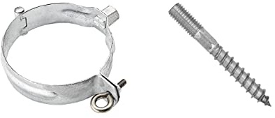 zbs24 Rohrschelle 80mm zum Schrauben verzinkt für Dachrinnen Regenrohre, mit Gewindemuffe M10, inkl. Stockschraube M10 x 80mm