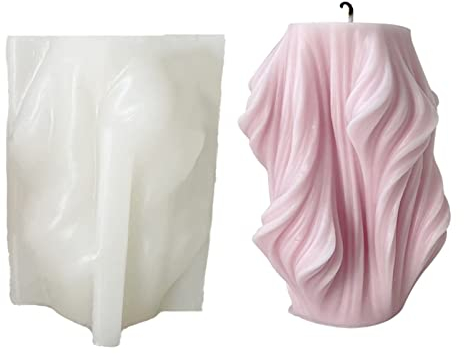 CULASIGN Kerzen Silikonform Geometrische 3D-Kerzenform,Kerzenformen Zum Gießen,3D abstrakte Silikonform,DIY Silikon-Kerzenform, für Handwerk Ornamente, Duftkerze, Handgemachte Seife (L)
