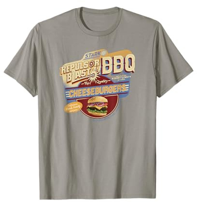 Marvel Iron Man Repulsor Blast BBQ Cheeseburgers Sign T-Shirt