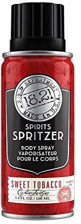 18.21 Man Made Men’s Spirits Spritzer Sweet Tobacco Fragrance, 3.4 oz. - Luxurious Long-Lasting All Over Body Spray with Masculine Aromatics - Premium Men Care Products - Gifts for Him