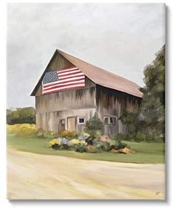 Stupell Industries Amy Hall Rural Americana Home Countryside Farm Flagge Gemälde, Design