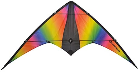 Schildkröt® Stuntkite 160, Zweileiner Lenkdrache, ab 12 Jahren, 160 x 80cm, inkl. 45 kp Polyesterschnüre, 2 x 30m auf Steuerspulen, 2-6 Beaufort, 970449