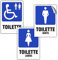 EVM Eticchette BAGNO UOMO DONNA DISABILI Segnaletica Targhetta in PVC Morbido laminato Opaco Adesivo impermeabile Porte Locali Ufficcio 7x10cm 3pz.