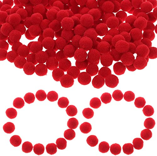 Garneck 600stücke Rote Pompon Bälle Für Diy-bastelprojekte Flauschige Pom Poms Für Kleidung Dekoration Und Schmuckherstellung Für Kreative Handarbeiten