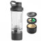 21oz Protein Shaker Bottle with Powder Storage Container-Shaker Cups for Protein Shakes-pre workout bottle-Mixer Cup-Gym Sport Water Bottle -Made with Tritan BPA Free,with Wire Whisk Balls C--Black
