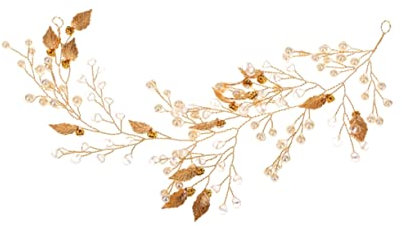 Beavorty Kopfbedeckungen Für Die Braut Hochzeit Haarkamm Braut Stirnband Hochzeitszubehör Brautaccessoires Hochzeit Kopfschmuck Brautschmuck Haarschmuck Goldenes Stirnband Blatt Stift
