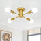 ASHUAQI Deckenlampe Vintage Deckenleuchte Gold Bronze, 4 Flammige Modern Wohnzimmerlampe Industrial Plattierung Metall, E27 Fassung Sputnik Kronleuchter Lampe für Küche Flur Schlafzimmer Esszimmer
