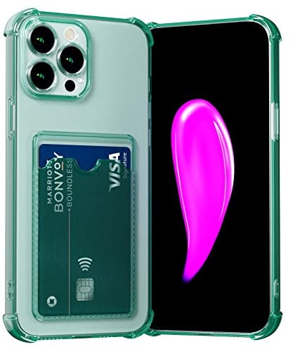 AKABEILA Case for iPhone 14 Clear Slim Phone Case Soft TPU Wallet Case Bag Cover with Card Slot Holder Shockproof 6.1 Inch