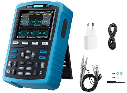 RANRAO Digitales Oszilloskop, DPOX180H Handheld Zweikanal-Digitaloszilloskop 180 MHz-3 dB Signalgenerator