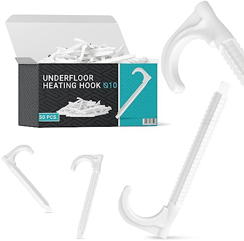 50x Rohrhaken Einzelhaken Fußbodenheizung Rohrschelle Rohrclips Rohrhalter Fußbodenheizungsschelle Kunststoffrohrbefestigung Rohrklammer Pex-Rohrbefestigung Rohrverlegung fi 10