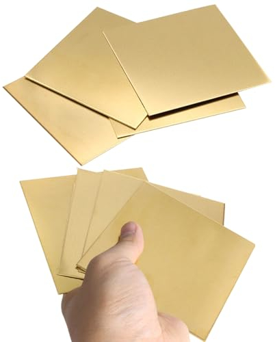 8 Stück Messingblech Thick 0,5mm x 50mm x 50mm Metallfolien Platte Messing Dünnes Blech Messingplatten Messingfolie Für DIY Schneiden Handwerk Machen