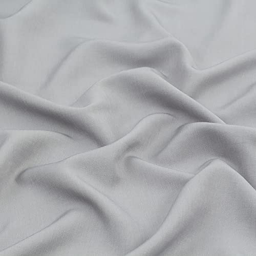 SUYOGI Jeansstoff Tencel Jeansstoff meterware Leichter Stoff Mischgewebe aus Polyester-Baumwolle Gewaschener Jeansstoff 150 cm breit zum Nähen von Hosen, Jacken, Dekorationen(Color:Silbergrau)