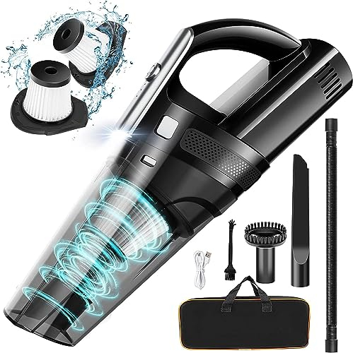 WIAONE SAKOLD Handheld Vacuum Mini Portable Rechargeable Car Vacuum Cleaner Cordless with 8000PA Powerful Suction for Car Home and Office