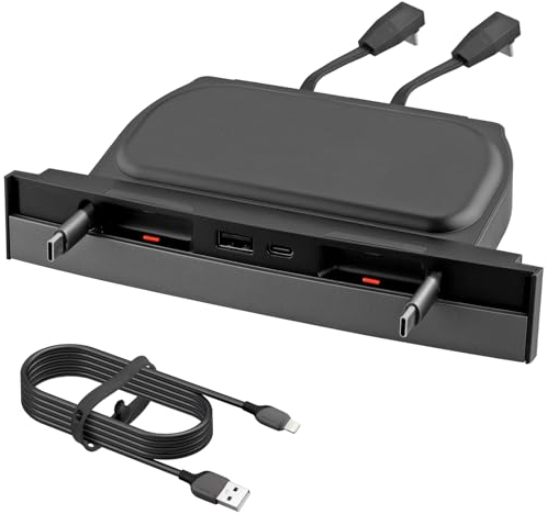 EYPINS USB Hub Charger Docking Station for Tesla - Retractable Multiport Hub for Tesla Model 3/Y 2021-2023, Automotive Centre Console Adapter for Car Accessories