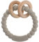 meanus Beißringe für Babys, Beißring Spielzeug aus Silikon und Buche, BPA-frei (Light Grey)