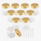 PQPAUTY 12 Pieces Empty 80g Transparent Plastic Cosmetic Jars with Gold Screw Lid Small Pot for Cosmetic Travel Homemade Cream Gel Lip Balm Salve Storage Containers+ 12x Spatula